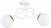 Deckenlampe Glas Weiß Gold E27 L:40 cm 2-flammig...