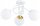 Deckenlampe Weiß Gold Glas 3-flammig E27 L:50 cm Modern