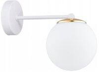 Wandlampe blendarm Glas Wei&szlig; Gold E27 T:20 cm Modern