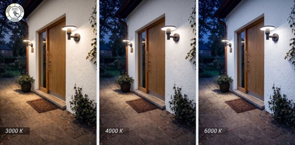 LED Wandlampe Schwarz Alu B:20 cm 3000/4000/6000 K