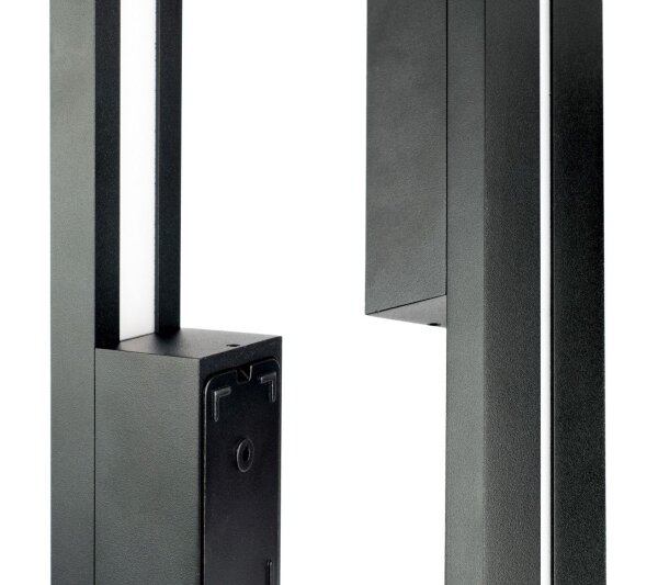 LED Außenlampe Wand Schwarz H:61 cm IP65 4000 K Schwarz