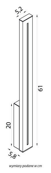 LED Außenlampe Wand Schwarz H:61 cm IP65 4000 K Schwarz