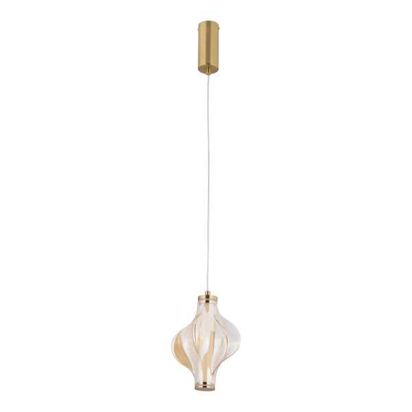 LED Pendelleuchte Messing 3000K Glas Metall Rot Ø18 cm