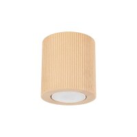 Deckenspot blendarm Holz Buche GU10 rund &Oslash;8 cm Modern