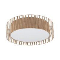 Deckenleuchte 6-flammig Stoff Sandfarben E27 &Oslash;72 cm