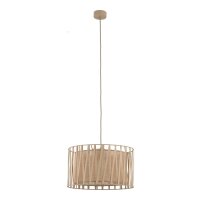 Pendelleuchte 3-flammig Stoff Sandfarben E27 &Oslash;38 cm