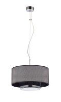 Lampe à suspendre noir verre tissu Ø35cm...