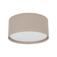 Deckenleuchte 6-flammig Stoff Grau E27 &Oslash;77 cm rund
