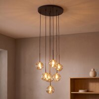 Pendelleuchte 7-flammig Glas Braun Cognac G9 &Oslash;48,5 cm