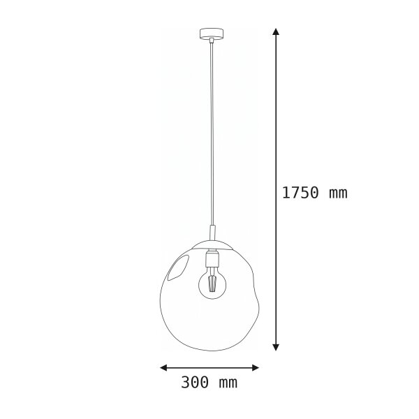 Pendelleuchte Glas Metall Braun Bernstein E27 Ø35 cm