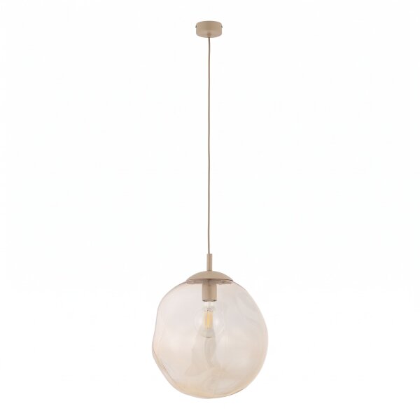 Pendelleuchte Glas Sandfarben Cognac E27 Ø35 cm modern