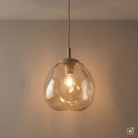 Pendelleuchte Glas Sandfarben Cognac E27 &Oslash;35 cm...
