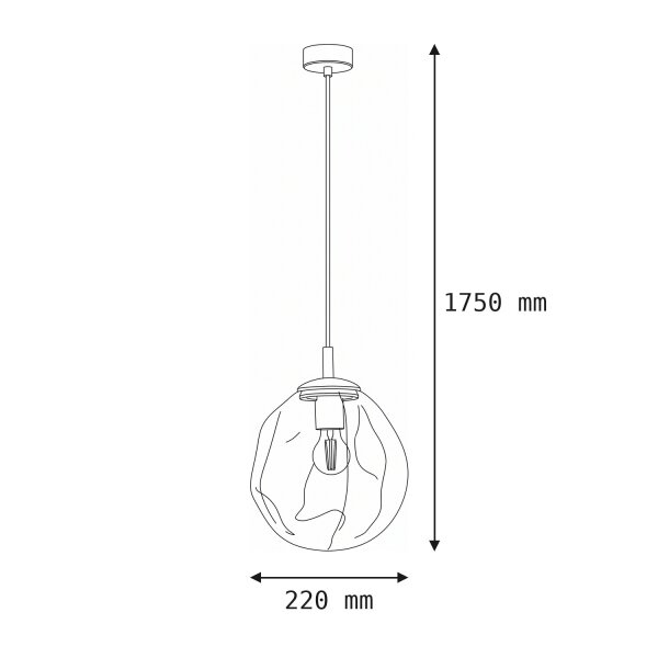 Pendelleuchte Glas Metall Sandfarben Cognac E27 Ø25 cm