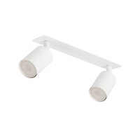 Deckenstrahler flexibel 2-flammig Metall Wei&szlig; L:41 cm