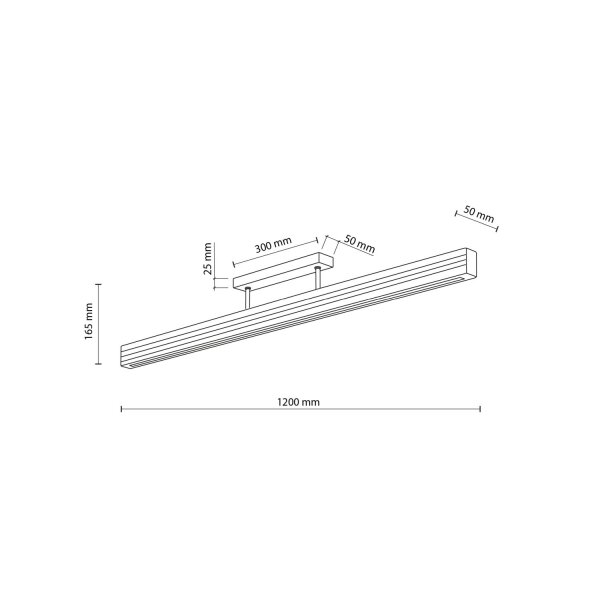 LED Deckenleuchte Holz Kiefer Metall 3000K 25W 120,5 cm