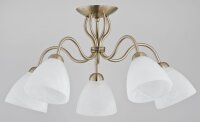 Deckenleuchte 5-flammig Glas Chrom Metall E27 L:64 cm