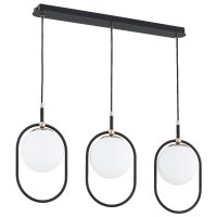 Hängelampe blendarm 3-flammig Glas Metall E14 L:78 cm