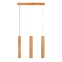 Hängelampe 3-flammig Holz GU10 52 cm Skandinavisch