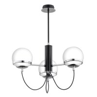 Deckenlampe 3-flammig Glas Schwarz Weiß E14 B:46 cm