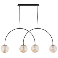 Hängelampe Glas Bernstein Schwarz E14 L:105 cm Modern