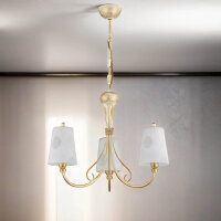 Lustre shabby or blanc verre ENANIA Lampe