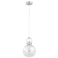 Hängelampe blendarm Glas Chrom E27 L:20 cm dekorativ