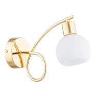 Wandlampe blendarm Glas Weiß Gold E14 B:10 cm Modern