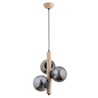 Hängelampe 3-flammig Rauchglas E14 L:35 cm dekorativ