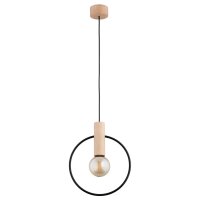 H&auml;ngelampe Holz Natur E27 L:27,5 cm Modern dekorativ