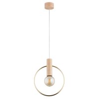 Hängelampe Holz E27 L:27,5 cm Skandinavisch wohnlich