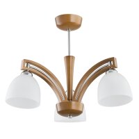 Deckenleuchte 3-flammig Glas Weiß Natur E14 B:50 cm