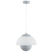 Pendelleuchte blendarm Glas Grau E27 Ø30 cm wohnlich