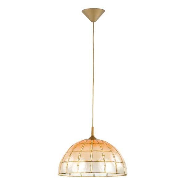 Hängelampe Glas Gold Bernstein E27 rund Ø36 cm blendarm