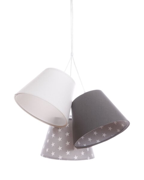 Lampe de chambre denfant SAMY Blanc Gris Fille Tissu