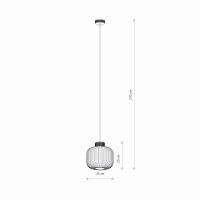 Pendelleuchte Grau Glas Keramik Modern E27 Ø25 cm...