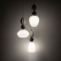 Pendelleuchte blendarm Keramik Glas Schwarz E14...