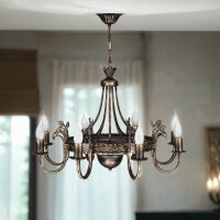 Lustre BELRAND Shabby brun Ø67cm Salle à...