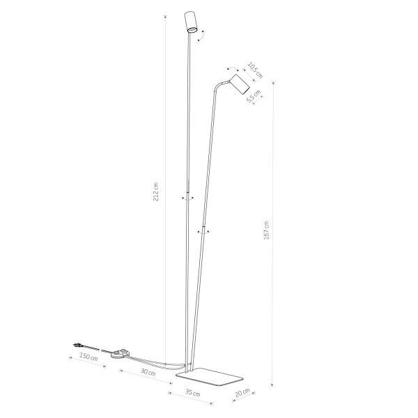 Stehleuchte schwenkbar Beige Stahl XXL GU10 H:216 cm