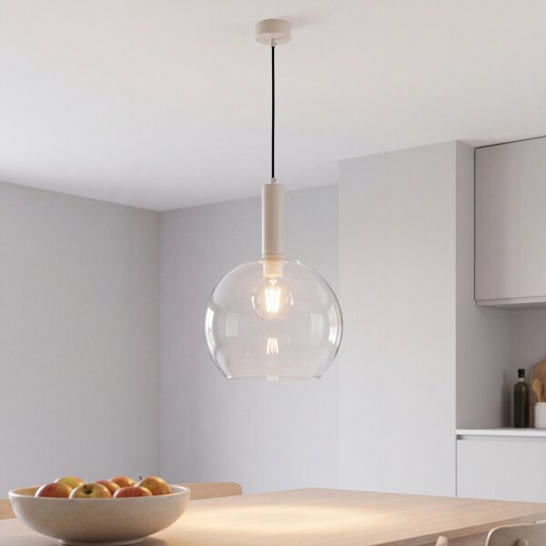 Lampe à suspendre en verre Ø30cm sphère rétro table à manger cuisine