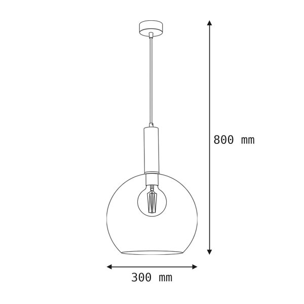 Lampe à suspendre en verre Ø30cm sphère rétro table à manger cuisine