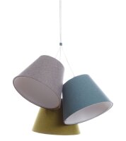 Lampe à suspendre 3 abat-jour Gris Bleu Vert...
