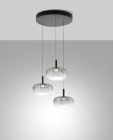 LED Hängelampe Schwarz Rauchglas 2700/3000/4000K