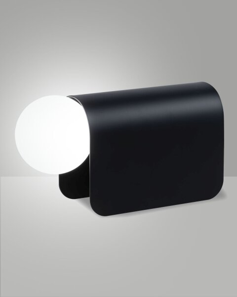 Tischleuchte Aluminium G9 Glas Schwarz H:15 cm blendarm