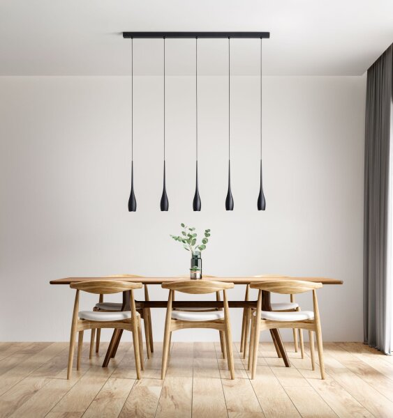 LED Hängelampe Schwarz Metall 3000K 3450 lm L:120 cm