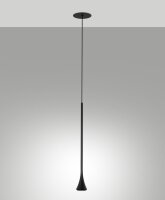 LED Hängelampe Metall Schwarz 3000K rund Ø4...