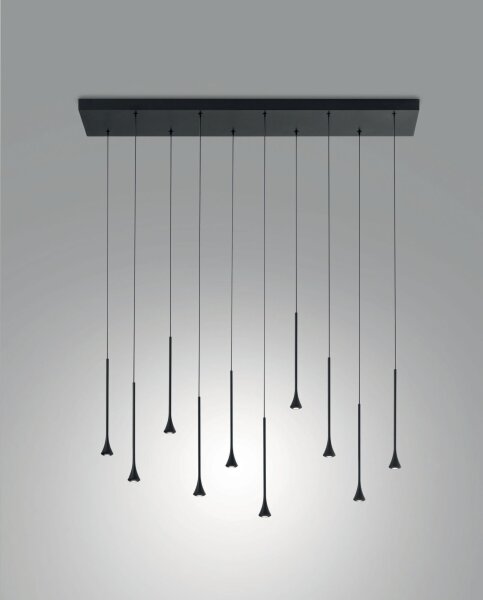LED Hängelampe Schwarz 3000K L:70 cm 4650 lm dekorativ