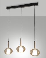 Pendelleuchte Bernstein E27 Glas Schwarz L:87 cm