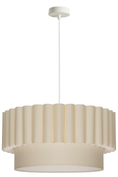 Hängelampe Stoff blendarm Ecru Weiß Ø45,5 cm rund E27