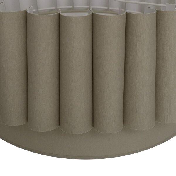 Deckenlampe Stoff Leinen Metall Beige Weiß Ø45,5 cm E27