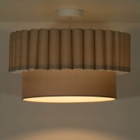 Deckenlampe Stoff Leinen Metall Beige Weiß...